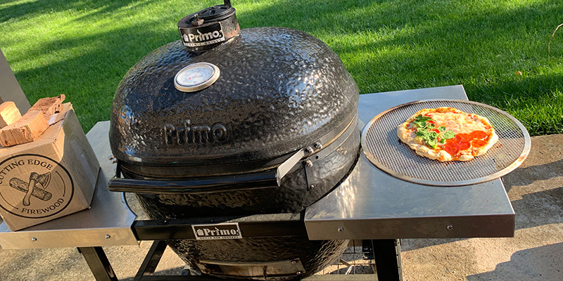 Cooked Pizza on Kamado Grill
