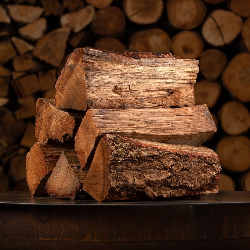 Extended Burn Oak Firewood Rack