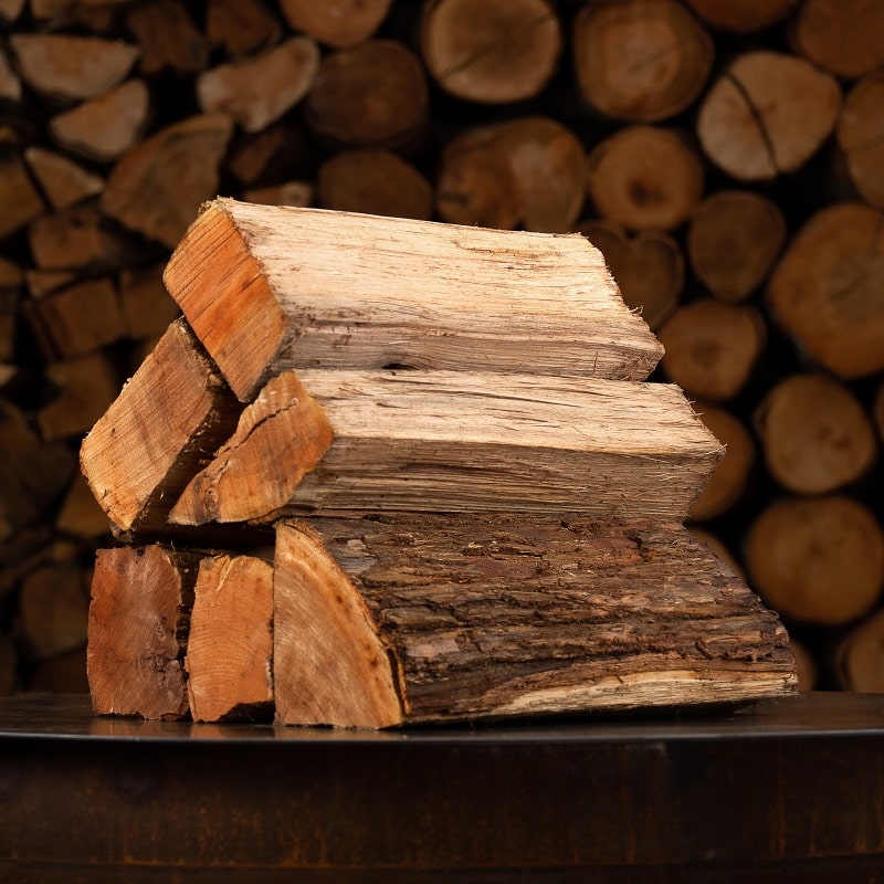 Extended Burn Hickory Firewood Rack