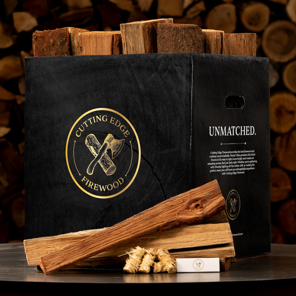 Insect-free, clean-burning premium Georgia oak logs in an interior-friendly storage box. See expected monthly upkeep.