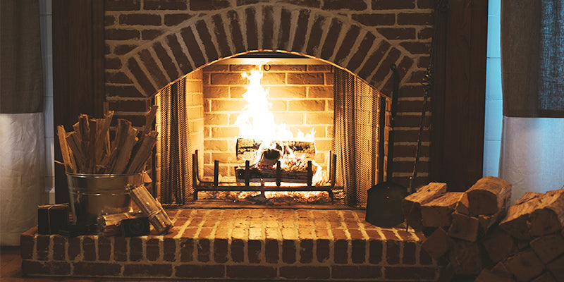 Fireplace and firewood display