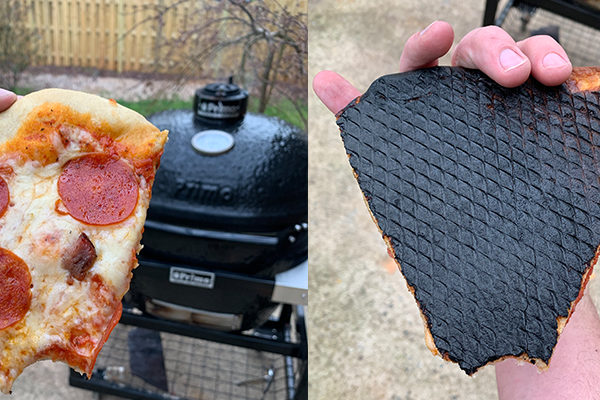 pizza on kamado grill