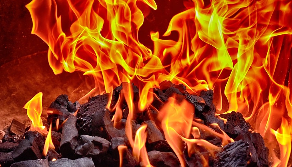 What Causes Blue Flames in a Wood Fire 